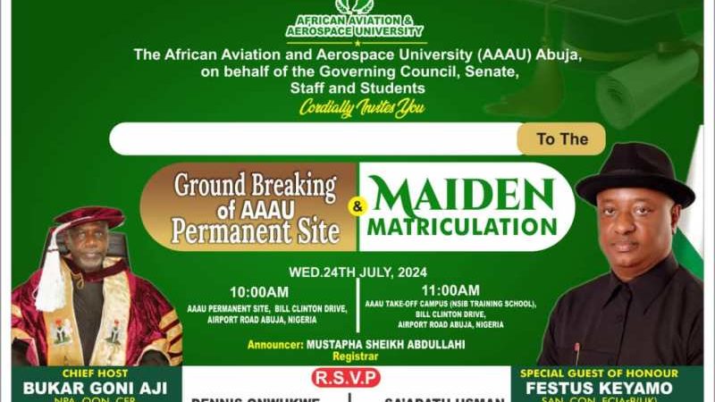African Aviation & Aerospace University To Hold Maiden Matriculation July 24