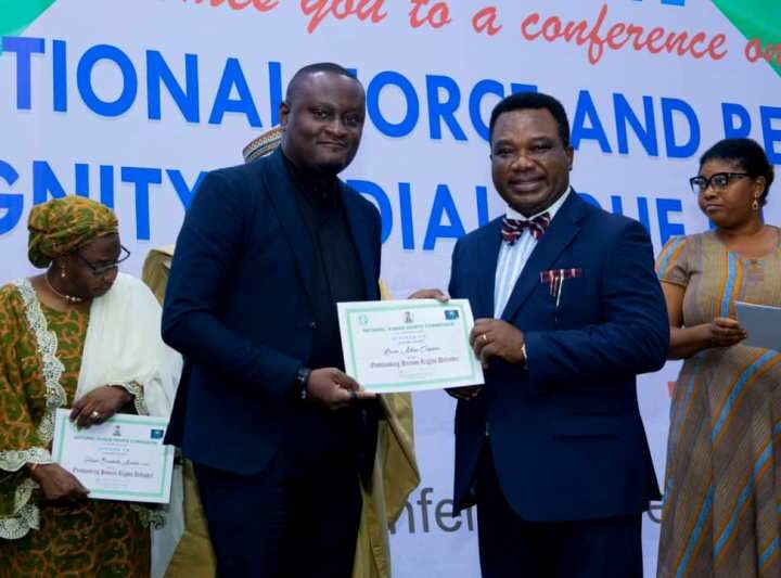 Onyema Unveiled As Distinguished Human Rights Defender At NHRC 30th Anniversary Gala