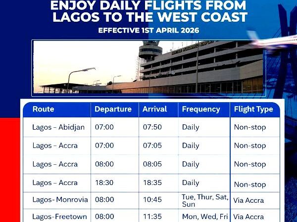 Air Peace Expands West African Regional Network, New Schedules Effective April 1, 2026