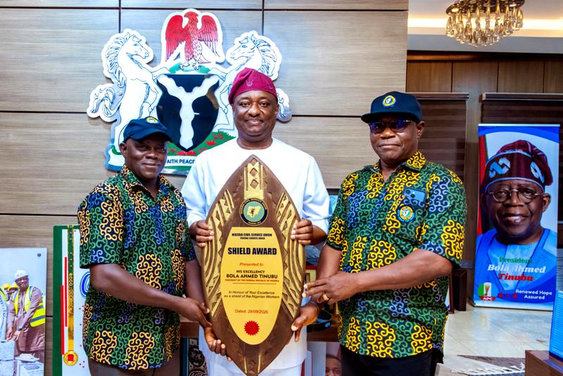 President Tinubu Receives Nigeria Civil Service Union Shield Award At 114th Anniversary
